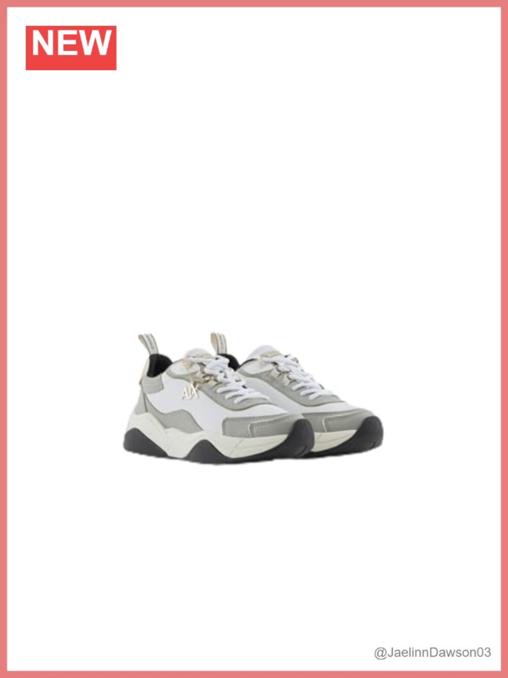 Armani Exchange Women's Cher Lace Up Fashion Sneakers - EVA & Rubber Sole Flat